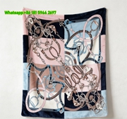 Hermès Pink & Blue Equestrian Horse Tack Print Flannel Throw Blanket IMG_5246